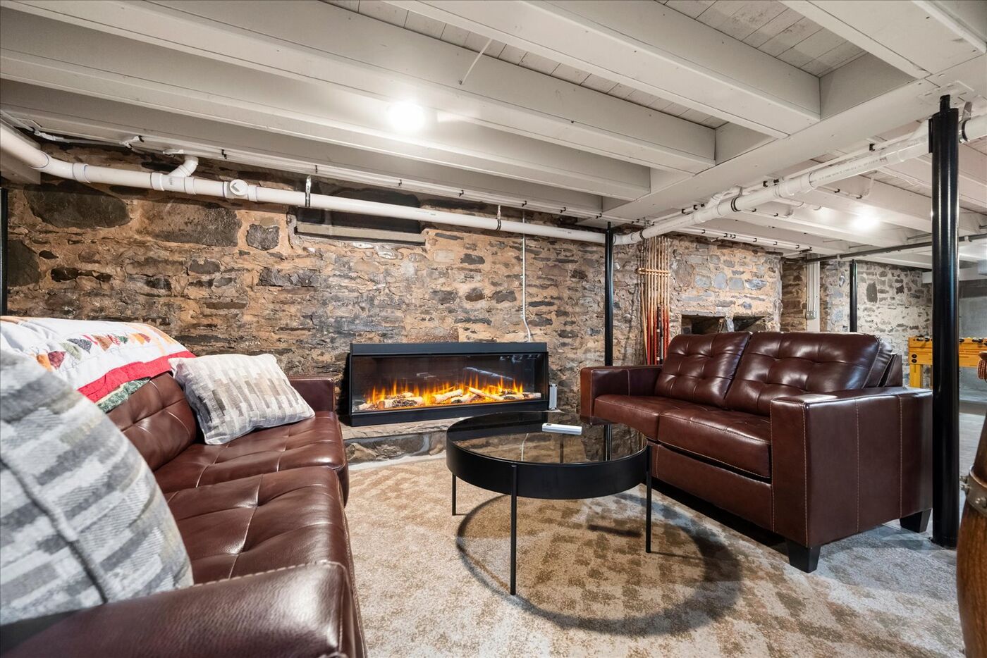 Speakeasy lounge in the basement